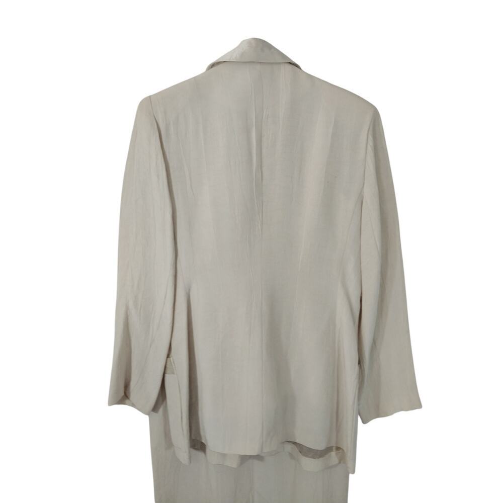 DESIGN TODAYS! RICH CREAM CRINKLE FINISH 3PC VEST, SKIRT & JACKET SUIT SET! SZ M - Picture 12 of 16